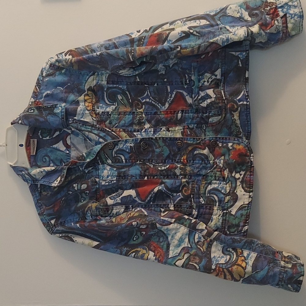 Chico's denim artwork jacket